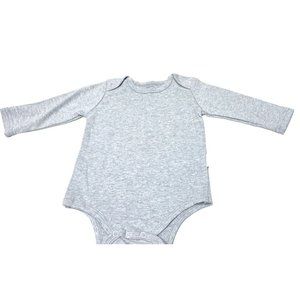 12 Month Gray Thermal Bodysuit, Newborn Rib Lap Shoulder Long Sleeve One Piece